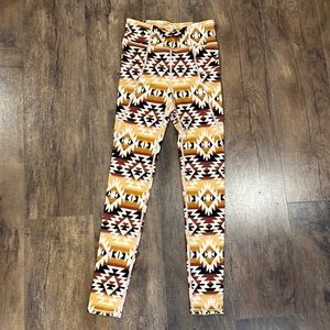 Idyllwind Tan Southwestern Print High Rise Athletic Leggings Women